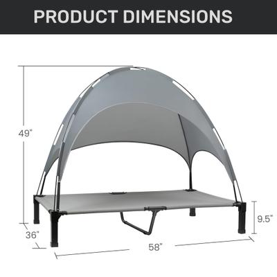 Show full view: Heeyoo Elevated Dog Bed with Canopy, Grey, Large slide 5 of 9