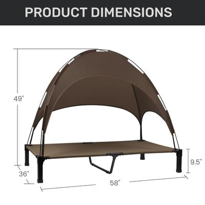 Show full view: Heeyoo Elevated Dog Bed with Canopy, Brown, Large slide 5 of 9