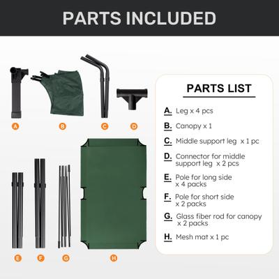 Show full view: Heeyoo Elevated Dog Bed with Canopy, Green, Large slide 7 of 9