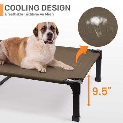 Show full view: Heeyoo Elevated Dog Bed with Canopy, Brown, Large slide 3 of 9
