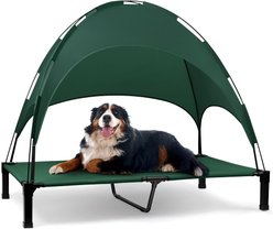 Heeyoo Elevated Dog Bed with Canopy, Green, Large