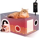 Heeyoo Indoor Heated Cat House, Light Grey