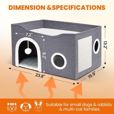 Show full view: Heeyoo Indoor Heated Cat House, Medium Grey slide 2 of 9