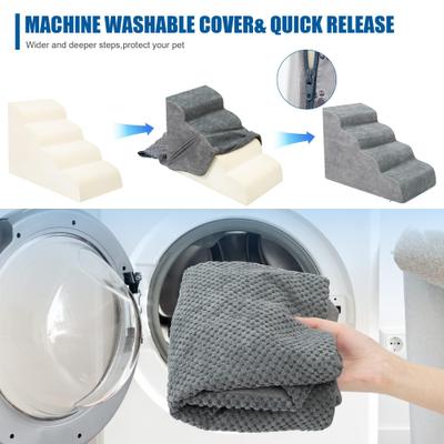 Show full view: Niubya High Density Foam Dog Stairs, Grey, 4 steps slide 4 of 8