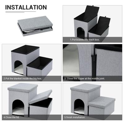 Heeyoo 3-in-1 Foldable Dog Stairs