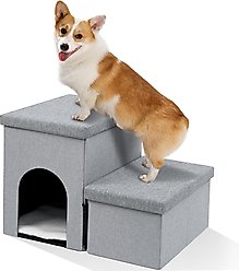 Heeyoo 3-in-1 Foldable Dog Stairs, Light Grey, 2 steps slide 1 of 6