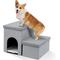 Show in main carousel: Heeyoo 3-in-1 Foldable Dog Stairs, Light Grey, 2 steps slide 1 of 8