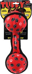 Tuffy's Ultimate 2 Ball Tug Squeaky Plus Dog Toy, Red Paws slide 2 of 4
