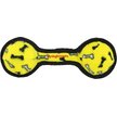 Tuffy's Jr 2 Ball Tug Squeaky Plush Dog Toy, Yellow Bones