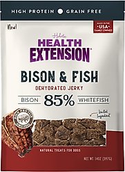 Health Extension Bison & Fish Jerky Grain-Free Dog Treats, 14-oz bag