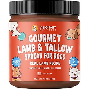 Visionary Pet Foods Lamb & Tallow Meat Spread Dog Food Topper, 12-oz jar