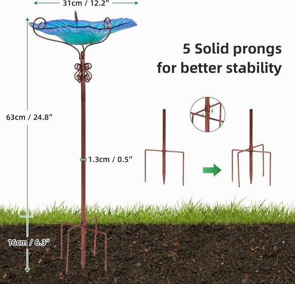 Wisfor Solar Bird Bath Wild Bird Feeder