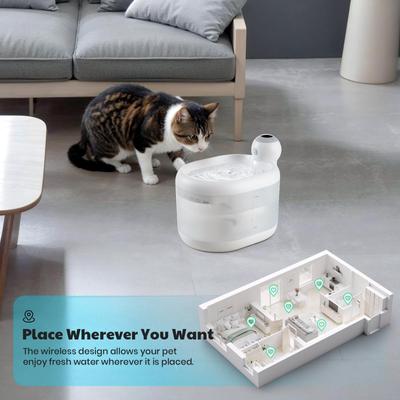 Show full view: Happy & Polly Wireless Smart Cat Water Fountain, 2.1-liter slide 3 of 12