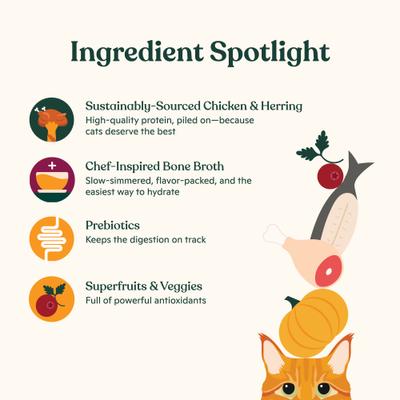 Show full view: Made by Nacho WIld-Caught Chicken & Herring Recipe with Bone Broth Minced Wet Cat Food, 5.5-oz can, case of 6 slide 5 of 10