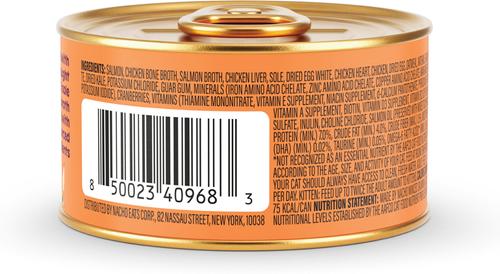 Show full view: Made by Nacho Sustainably Caught Salmon & Sole Recipe with Bone Broth Minced Wet Cat Food, 3-oz can, case of 6 slide 3 of 10