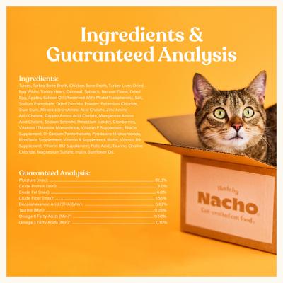 Show full view: Made by Nacho Turkey & Turkey Liver Recipe Grain-Free Minced Wet Cat Food, 5.5-oz can, case of 6 slide 6 of 8