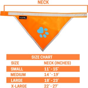 SafetyPUP XD Hi-Visibility Reflective Dog Bandana, Orange, Medium: 14 to 19-in neck