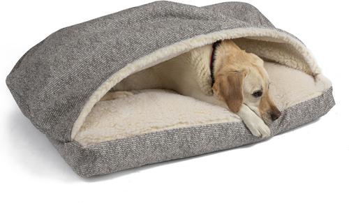 Show full view: Snoozer Pet Products Premium Microsuede Cozy Cave Rectangle Dog Bed, Merlin Linen, Large slide 2 of 4