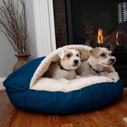 Snoozer Pet Products Microsuede Round Cozy Cave Dog Bed, Sapphire, Small slide 1 of 4