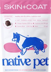 Native Pet Skin & Coat Chews with Omega-3 Dry Skin Supplement for Dogs, 120 count