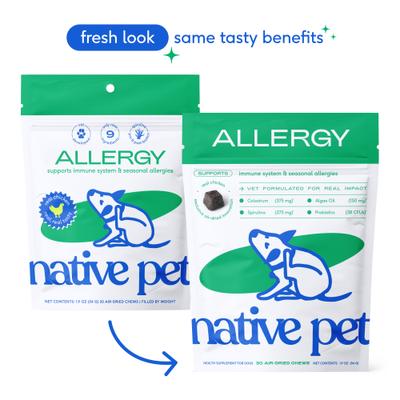 Show full view: Native Pet Allergy Itch Relief, 60 count + Vet-Formulated Probiotics & Prebiotic Dog Supplement, 8.2-oz canister slide 3 of 10