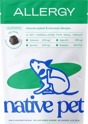 Native Pet Allergy & Immune Chews Allergy Relief Supplement for Dogs, 120 count