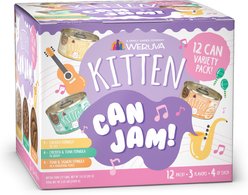 Weruva Kitten Can Jam! Chicken, Tuna & Salmon Flavored Pate Canned Cat Food Variety Pack, Tuna, & Salmon Flavored Pate Canned Cat Food Variety Pack, 3-oz, case of 12