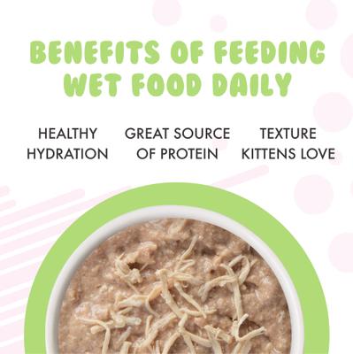 Show full view: Weruva Kitten Fur Baby Favorites Chicken Flavored Shredded Wet Cat Food Variety Pack, 3-oz can, case of 12 slide 6 of 13