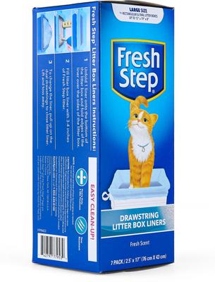 Show full view: Fresh Step Products Drawstring Scented Litter Box Liner, 7 count, Large slide 3 of 9