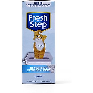Fresh Step Products Drawstring Litter Box Liner, 7 count, Jumbo, Unscented