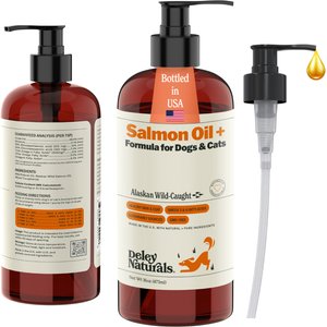 Deley Naturals Wild Alaskan Salmon Oil + for Dogs & Cats, 16-fl oz bottle