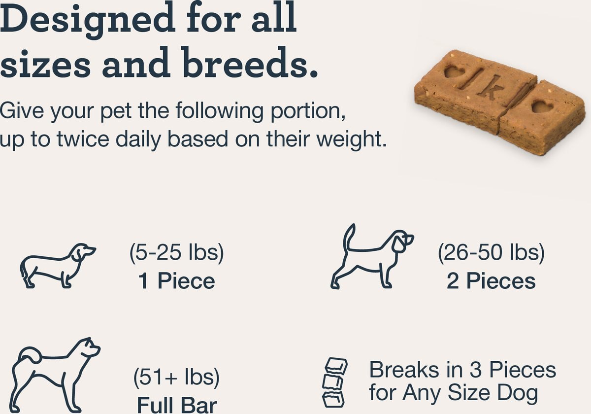 Kradle Bliss Bar Peanut Butter Flavored Soft Bite Calming Broad Spectrum Hemp Extract Health Supplement for Dogs