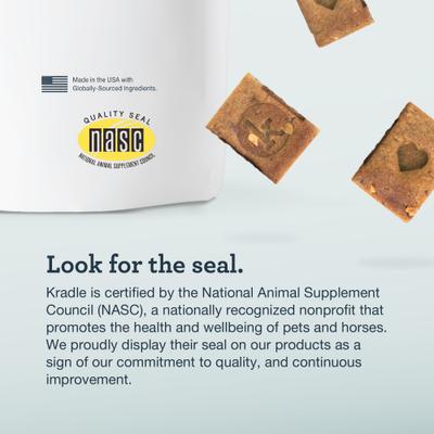 Show full view: Kradle Calming Bliss Bar Peanut Butter & Bacon Flavored Soft & Chewy Calming Supplement for Dogs, 2 count slide 9 of 11