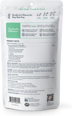 Show full view: Kradle Bliss Bar Peanut Butter Flavored Soft Bite Calming Broad Spectrum Hemp Extract Health Supplement for Dogs, 2 count slide 3 of 10
