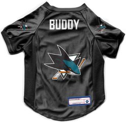 Littlearth NHL Personalized Stretch Dog & Cat Jersey, San Jose Sharks, Medium
