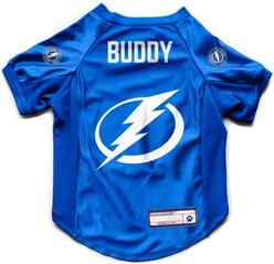 Littlearth NHL Personalized Stretch Dog & Cat Jersey, Tampa Bay Lightning, Large slide 1 of 3