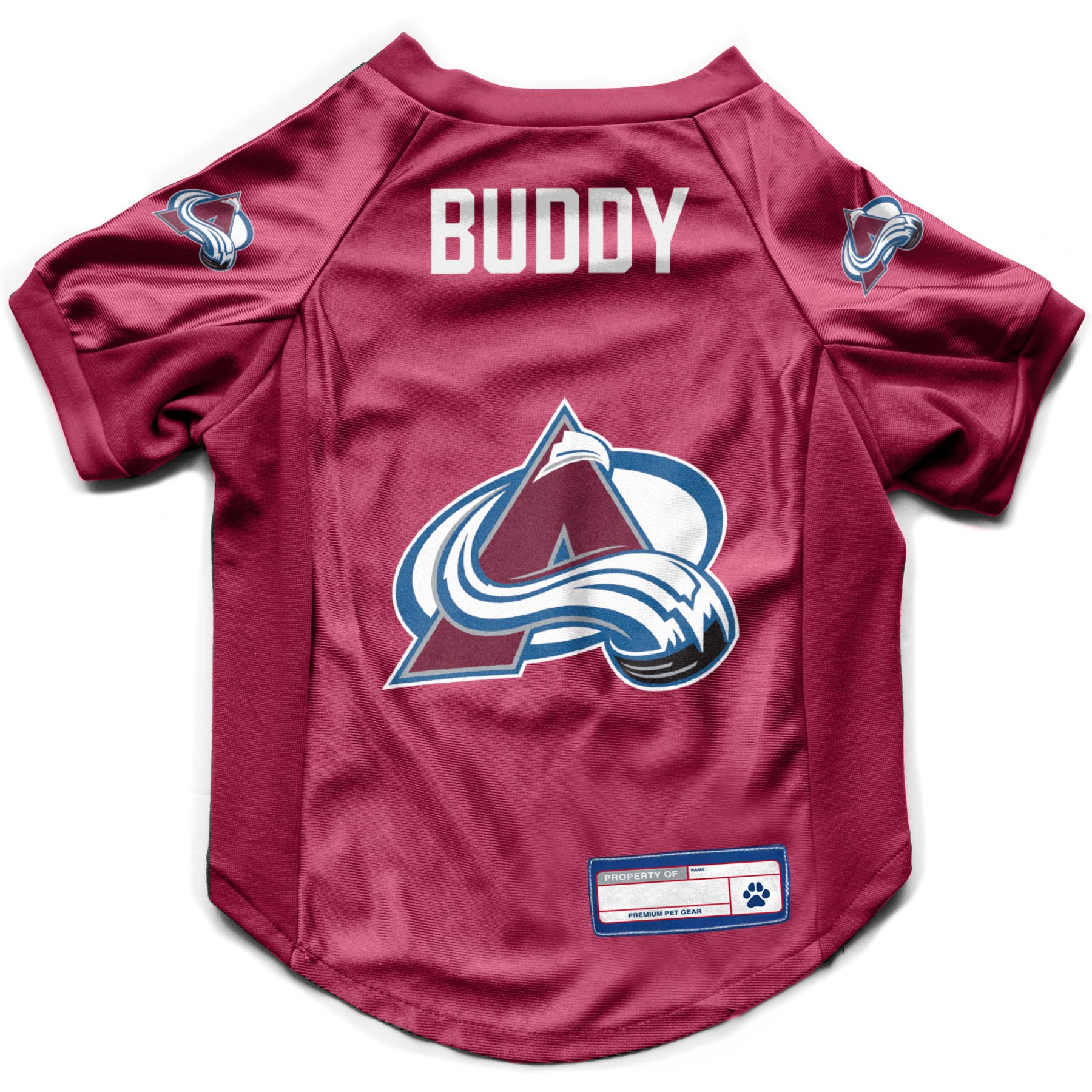Littlearth NHL Personalized Stretch Dog & Cat Jersey, Colorado Avalanche, Medium