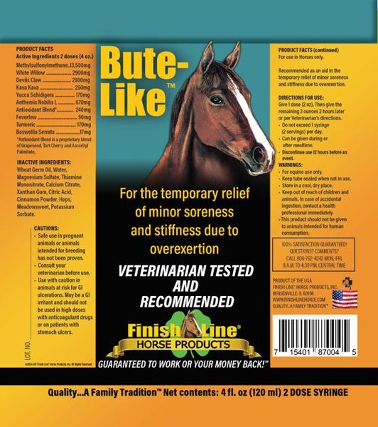 Finish Line Bute-Like Horse Supplement, 4-oz tube