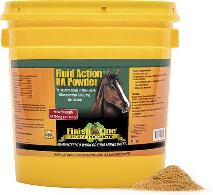 Show full view: Finish Line Fluid Action Hyaluronic Acid Powder Joint Support Powder Horse Supplement, 4.8-lb tub slide 2 of 6