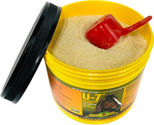 Show full view: Finish Line U-7 Apple, Carrot & Honey Flavor Powder Gastric Digestive Aid Supplement for Horses, 12.8-lb tub slide 3 of 4