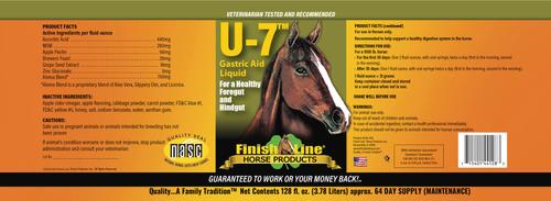 Show full view: Finish Line U-7 Gastric Aid Liquid Horse Supplement, 128-fl oz bottle slide 2 of 5