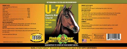 Show full view: Finish Line U-7 Gastric Aid Liquid Horse Supplement, 64-fl oz bottle slide 2 of 4