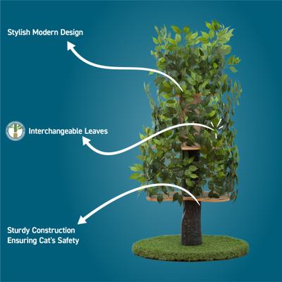 Show full view: On2Pets 60-in Large Round Modern Cat Tree, Green slide 4 of 9