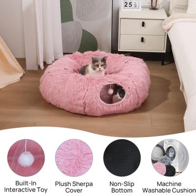 RYPetmia Donut Tunnel Bed Foldable Cat Plush Toy