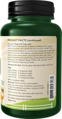 Show full view: NOW Pets Cardiovascular Support Dog & Cat Supplement, 4.5-fl oz bottle slide 3 of 9