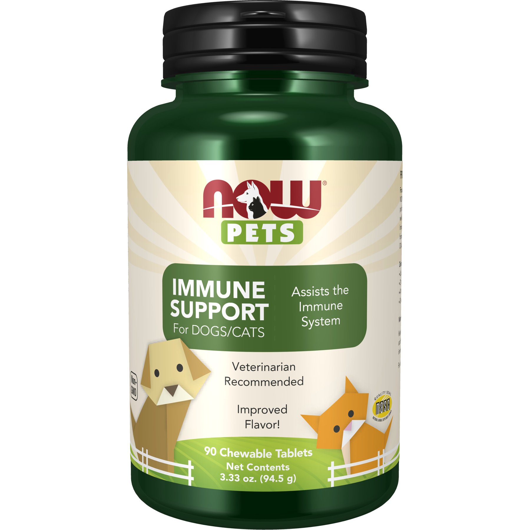 NOW Pets Immune Support Dog & Cat Supplement, 90 count