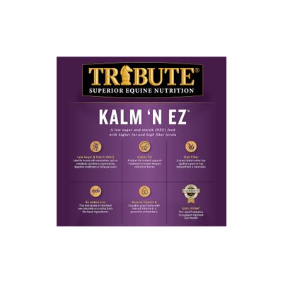 Show full view: Tribute Equine Nutrition Kalm N' EZ Pellet Low-NSC, Molasses-Free Horse Feed, 50-lb bag slide 7 of 9