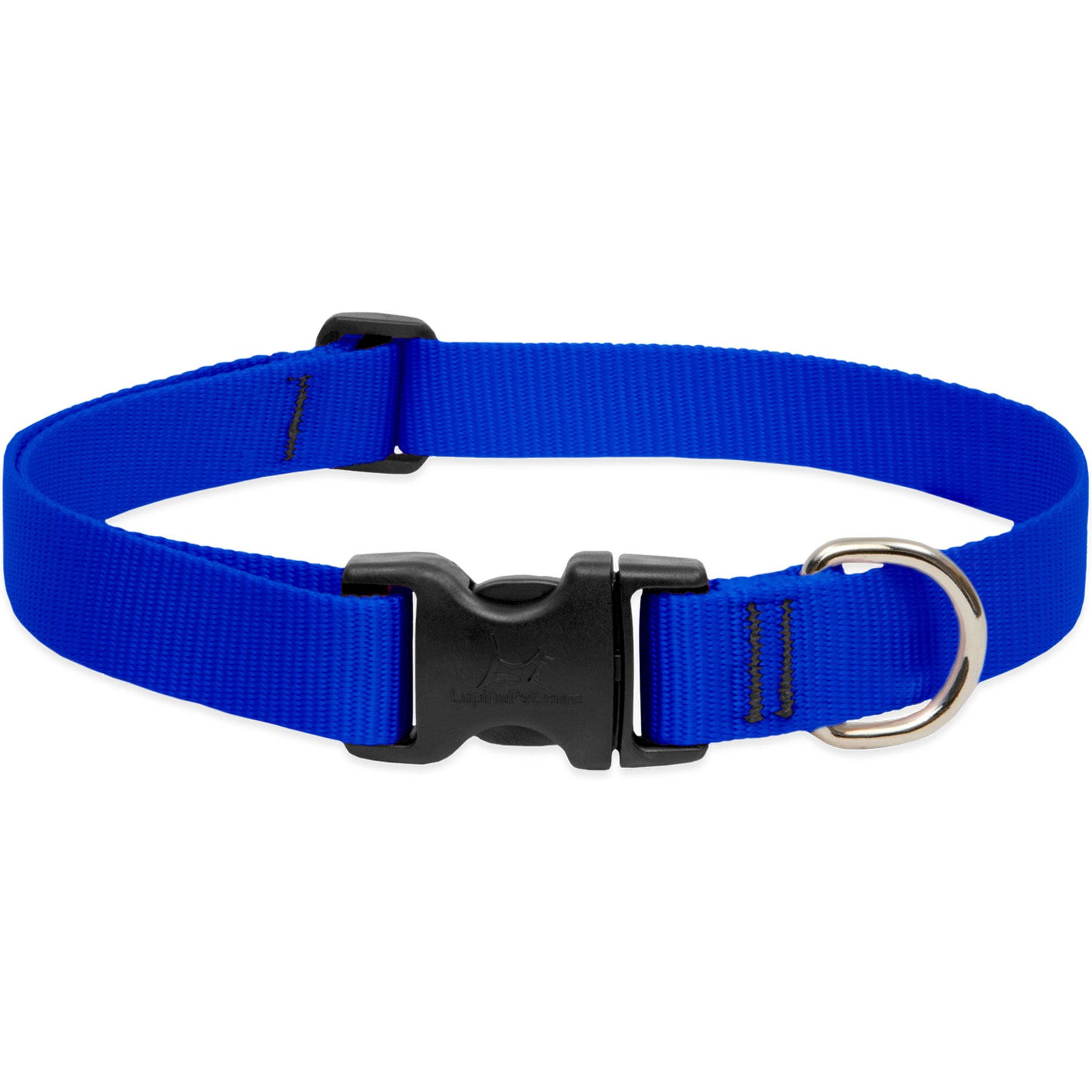 LupinePet Basic Solid Dog Collar, Blue, Medium: 12 to 20-in neck, 1-in wide