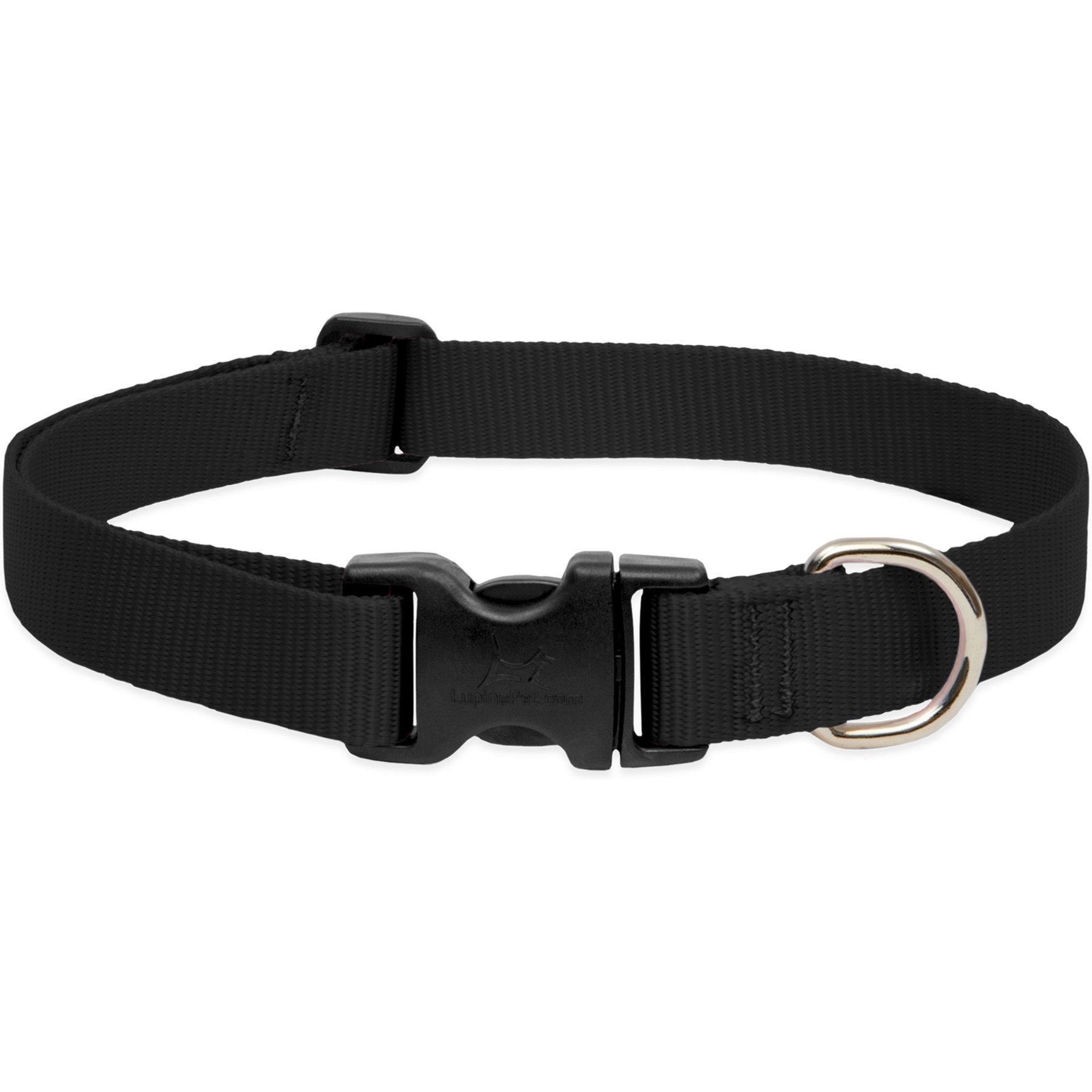 LupinePet Basic Solid Dog Collar, Black, Large: 16 to 28-in neck, 1-in wide