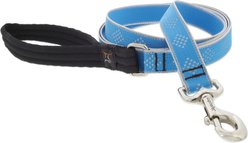 LupinePet Reflective Diamonds Padded Handle Dog Leash, Blue Diamond, Regular: 6-ft long, 1-in wide